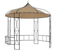 vidaXL Cenador redondo gris taupe 300x290 cm
