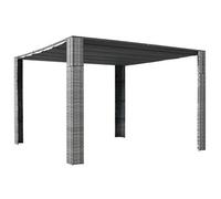 Cenador Techo Ratán Sintético 300x300x220 Cm Gris Y Antracita Vidaxl