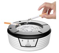 Cenicero eléctrico sin humo con descarga constante e intervalo, recargable, decoración de mesa fresca, resistente al viento, sin olor, para interiores, base desmontable y lavable