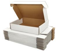 Cenoid 25 Cajas de Cartón para Envíos 18 x 13 x 5 cm Cajas Carton Blancas Pequeñas para Regalo Embalaje con Tapa