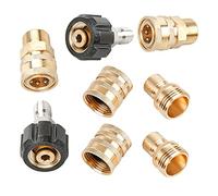 CENPEK Adaptador para 8 lavadoras de alta presión, accesorios de conexión rápida para manguera de jardín, conexión rápida M22 giratoria a 3/8 pulgadas, 3/4 pulgadas para liberación rápida