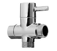 CENPEK Brazo de ducha de latón macizo G1/2 pulgadas, válvula desviadora universal de 3 vías para ducha de mano y cabezal de ducha fijo, adaptador de componentes de repuesto (cromo pulido)