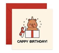 CENTRAL 23 Capybara - Tarjetas de cumpleaños para niños y niñas, bonitas tarjetas de cumpleaños para hijo e hija, juegos de palabras de animales, regalos para él y ella, viene con divertidas