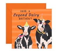 Central 23 Divertida tarjeta de cumpleaños para mujeres, con texto en inglés Have A Legend Dairy, chistes de vaca, animales de granja, divertidas tarjetas de felicitación de cumpleaños, regalos para