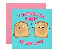 Central 23 Divertida tarjeta de San Valentín para él, ella - You're The Loaf of My Life - tarjeta de felicitación de aniversario para marido, esposa, novio, novia, hombre, mujer