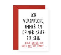 Central 23 Freche Geburtstagskarte für Männer - ICH VERSPRECHE, IMMER AN DEINER SEITE ZU SEIN - Witzige Grußkarte für Frauen - zum Jubiläum oder Valentinstag - mit Aufkleber - von