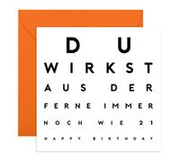 Central 23 - Lustige Geburtstagskarte - Du wirkst aus der Ferne - Humorvolle Glückwunschkarte zum Geburtstag für Männer Frauen Ihn Sie - Mit witzigen Aufklebern