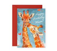 Central 23 Tarjeta de cumpleaños con texto en inglés "GIRAFFE MUM", perfecta para celebrar el día especial de una madre con un toque de diversión y encanto, ideal para añadir un toque único a su
