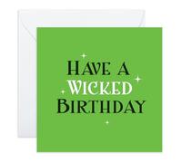 Central 23 Tarjeta de cumpleaños para él o ella - Have A Wicked Birthday - Regalos para amigos, colegas, compañeros de clase, verdoso - Viene con pegatinas