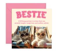 CENTRAL 23 Tarjeta de cumpleaños para mejores amigas con sobre, tarjetas de cumpleaños dulces para ella, tarjetas de amistad para mujeres, amigas, tarjeta de mejor amiga, viene con calcomanías
