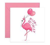 Central 23 Tarjeta de cumpleaños para mujer hermana - Flamenco rosa - Tarjeta de feliz cumpleaños rosa para ella - Regalos para amigas, hija, sobrina - Viene con divertidas pegatinas
