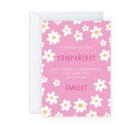Central 23 Tarjeta De Felicitación De Colega Para Mujer - Tarjetas De Agradecimiento Por La Trabajo Mejor Amiga Compañera De Oficina - Tarjeta De Despedida - Viene Con Pegatinas