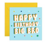 Central 23 Tarjeta de felicitación de cumpleaños para hermano - Bonitas tarjetas de felicitación para hombres - Tarjeta cumpleaños para hermano mayor - Viene con pegatinas