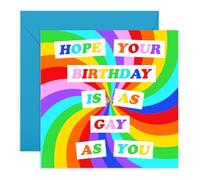 Central 23 Tarjeta de felicitación para hombres y mujeres - Birthday Is As Gay As You - divertida tarjeta de cumpleaños para lesbianas, gays, LGBTQ y amigos - viene con pegatinas