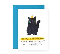 Central 23 Tarjeta divertida de gato para mamá, tarjeta de cumpleaños de gato para mamá, tarjetas de feliz cumpleaños y sobre, regalos para padres de piel, dueño de mascotas, gato dama, viene con