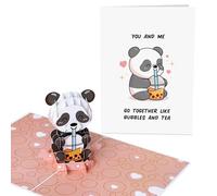 Central 23 Tarjeta Emergente De Panda - Like Bubbles And Tea - Tarjeta 3D Para Cumpleaños, Aniversario, Día De San Valentín - Tarjeta De Felicitación Para Hombre Mujer - Viene Con Pegatinas