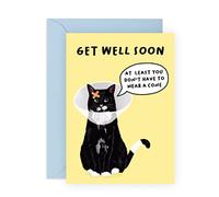Central 23 Tarjeta Get Well Soon - Tarjeta Feel Better Soon - Divertida tarjeta de mamá gato - Tarjeta de animación - Tinta vegana - Viene con divertidas pegatinas