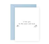 CENTRAL 23 Tarjeta "I Love You" para mamá, papá, hijo, hija, "I Love You To The Moon And Back", regalo de boda, cumpleaños, San Valentín para novia, novio, pareja, viene con divertidas calcomanías