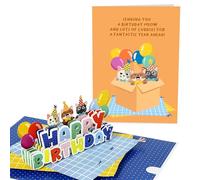 Central 23 Tarjeta Pop Up De Gato - Birthday Meow - Lindas Tarjeta Emergente De Cumpleaños 3D Para Hombre Y Mujer - Tarjeta De Felicitación Del Gato - Viene Con Pegatinas
