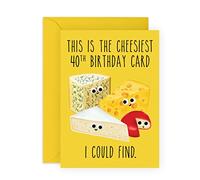 Central 23 Tarjetas De 40 Cumpleaños Para Mujer, Cheesiest 40th Birthday Card - Dulces Regalos De 40 Cumpleaños Para Hombre - 40 Años - Viene Con Divertidas Pegatinas