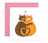 CENTRAL 23 Tarjetas de aniversario para esposa, marido, gatos enamorados, tarjeta de amor para ella, él, mejor amigo, tarjeta de San Valentín para novia, novio - Viene con pegatinas