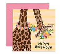 CENTRAL 23 Tarjetas de cumpleaños divertidas para mujer, diseño de jirafa adorable atrevida, tarjeta de cumpleaños para hermana, tía, hija, mamá, regalos para ella, viene con divertidas calcomanías