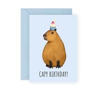 CENTRAL 23 Tarjetas de feliz cumpleaños para ella y él, Capy Birthday Capybara, divertidos juegos de palabras de animales, bonitas tarjetas de felicitación para hombres y mujeres, regalos para mamá,