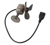 Central de energía eólica portátil con salida USB de 5 W, generador de viento compacto para generar energía para exteriores, camping y viajes, banco de energía y smartphones, color negro