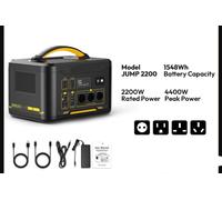 Central eléctrica portátil - 1548 Wh - 2200 W - Batería LiFePO4 - Generador solar - USB-C - Linterna LED