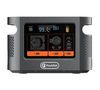 Central eléctrica portátil FlashFish E106B, batería LiFePO4 de 384?Wh, salida de onda sinusoidal pura 600?W, 8 salidas, carga rápida CA 250?W + solar 200?W, USB?C PD 100?W, toma de mechero 120?W, pant