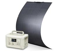 Central eléctrica portátil - Generador - Unidad de energía - Batería externa - Portátil - 600W - con kit de paneles solares monocristalinos de 200W