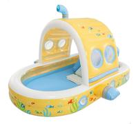 Centro de juego hinchable submarino con toldo y tobogán 196x231x123 cm