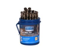 Century Drill & Tool 26929 - Juego de brocas de cobalto (1/16" a 1/2" por 64Ths, 29 piezas)