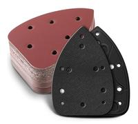 Ceoighe Paquete de 2 almohadillas de repuesto para lijadora de mouse con 50 piezas de papel de lija compatibles con lijadora de detalles Ryobi Mouse de grano 40, 80, 120, 180, 240, compatible con