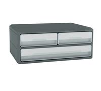 cep 1090216361 Schubladenbox MoovUp lichtgrau DIN A4 quer DIN A5 quer mit 3 Schubladen