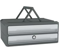 cep 1091112961 cep Schubladenbox MoovUp mit Schloss mint, grau DIN A4 quer mit 2 Schubladen