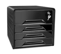 CEP - Archivador Smoove Secure, 4 cajones, Negro