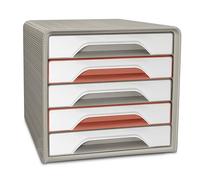 CEP - Bloque organizador de 5 cajones, almacenamiento de documentos para oficina, Smoove TerraNova Terracotta, arena blanca