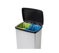 Cep Contenedor Cep Elite 50 L con Pedal y Dos Compartimentos Plata
