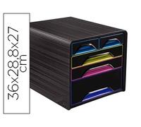 Cep Fichero de 5 Cajones Mixtos Negro/Multicolor 360x288x270 mm