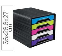 Cep Fichero de sobremesa con 5 cajones negro/multicolor flashy 360x288x270 mm