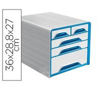 Cep Fichero de sobremesa de 5 cajones mixtos blanco/azul