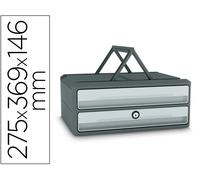 Cep Fichero de Sobremesa Moov Up con 2 Cajones y Cerradura Gris