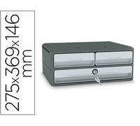 Cep Fichero de Sobremesa Moov Up con 3 Cajones y Cerradura, Gris, Reciclado 80%