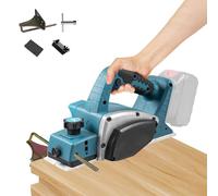 Cepilladora inalámbrica compatible con batería Makita de 18 V, cepilladora eléctrica de madera sin escobillas de 15000 RPM con 82 mm de ancho, profundidad ajustable de 0 a 2 mm para muebles de
