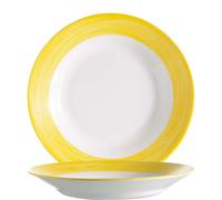 Cepillo amarillo para restaurante, plato hondo, diámetro de 22,5 cm - juego de 6 unidades