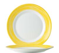 Cepillo amarillo para restaurante, plato plano, diámetro de 23,5 cm - juego de 6 unidades
