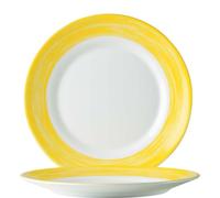 Cepillo amarillo para restaurante. Plato plano, diámetro de 25,4 cm - paquete de 6 unidades