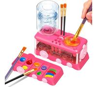 Cepillo automático con circulación de agua para un mantenimiento eficiente de herramientas de arte Limpiador de pinceles con bandeja de pintura