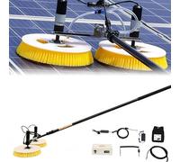 Cepillo automático de doble cabezal con cabezal de 65 cm de ancho, varilla de extensión telescópica, sistemas de alimentación de agua para fachadas de edificios, kit de herramientas de limpieza de